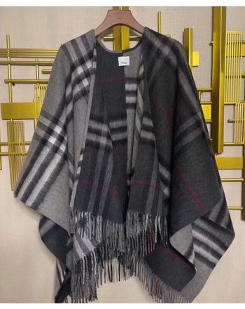 Burberry Women's Contrast Checked Wool Mix Shawl