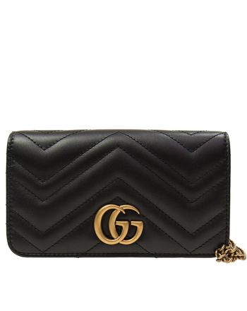 Gucci Marmont GG Mini Quilted Black Leather Cross Body Bag 488426 Black