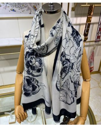 Chanel Women's Camellia Print Long Scarf