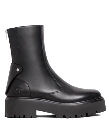 Celine Women's Bulky Boots With Back Zip And Triomphe In Calfskin Black