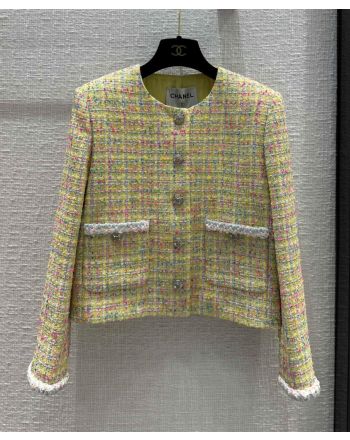 Chanel Women's Tweed Jacket Yellow