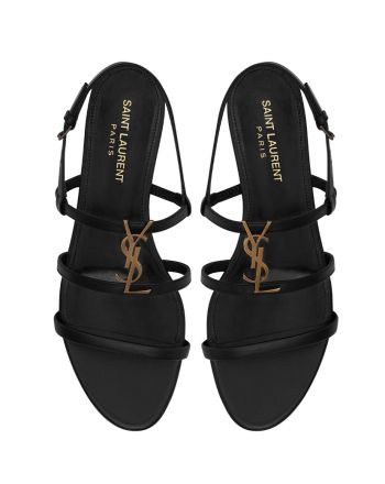 Saint Laurent Women's Cassandra Sandals In Smooth Leather Black